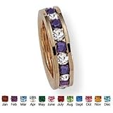 BirthstoneBabyRing14kGold-PlatedCharm-February-SimulatedAmethyst