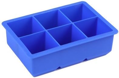 Topunion Large Ice Cube Tray - Silicone Freezer Mold - 6 Grid Square Cake New Pan Baking Mold- Color Random