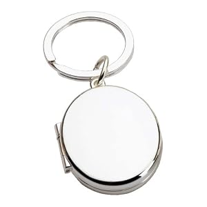 Tudor Photo Oval Frame/ Mirror Keychain, Silver Plated