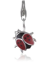 VINANI brand Germany 925 Sterling Silver Charm Pendant Ladybug enameled Ladybeetle HMK
