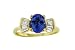 Ladies Diamond & Tanzanite Ring in 14K Yellow Gold(TCW 1.65), Size 7.25