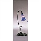 Blue Pond Lily Accent Lamp in Mahogany Bronze