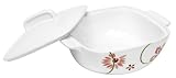 Corelle Coordinates 1 1/2 quart Square Round Casserole with Ceramic Cover, Pretty Pink.