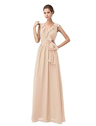 Cap Sleeves Chiffon Bridesmaid Dress/Prom Dress 