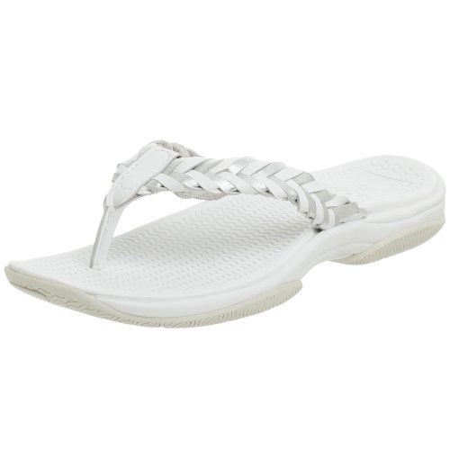 Sperry Top-Sider Women's Woven Thong Sandal,White/Silver,7 M