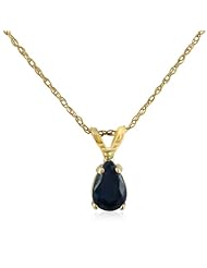 1/2ct Pear Sapphire and Diamond Pendant in 14k Yellow Gold