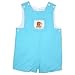 Turquoise Cotton Seersucker Shortall with Lion Picture Smocking by Anavini Petite Palace (18M - 24M) Image