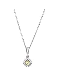 14K White Gold Yellow and White Sapphire Necklace -- LIFETIME WARRANTY