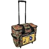 Hemline Sew Easy Sewing Machine Trolley - Burgundy Floral