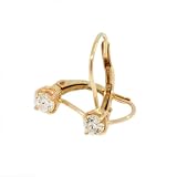 Old European Cut Diamonds on 14k Lever Back Earrings