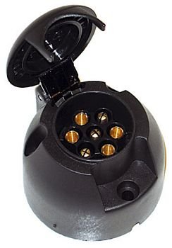 Black Plastic 7 Pin N Type 12V Caravan / Trailer Towing Electics socket