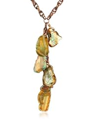 Devon Leigh Green Agate and Bronze Brushed Necklace, 31"