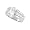 Sterling Silver Oval Cut CZ Ring with CZ Stones on Band, 5