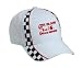 Give Blood Tease a German Shepherd Adult White Racing Checker Hat / Cap