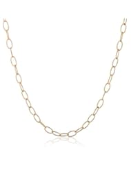 14k Gold Twisted Oval Link Chain Necklace