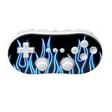 Nintendo Wii Controller Skin- Blue Neon Flames