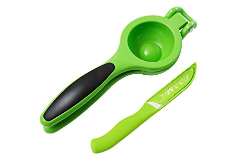 HomePOP Lime and Lemon Squeezer Commercial Grade With Matching Ceramic Knife - Green