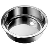 Opella 14127.045 12 Diameter Round Bar Sink, Polished Stainless Steel