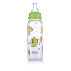 Nuby Clear Printed Bottle with Silicone Nipple