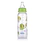 Nuby Clear Printed Bottle with Silicone Nipple, Colors May Vary , 8 Ounce