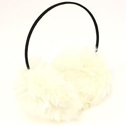 Winter Extra Fluffy Fuzzy Ski Earmuff Ear Warmer White