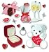 Boutique Themed Ornate Stickers: Valentine's Day