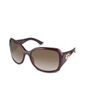 Gucci Interlocking Logo Round Oversize Plastic Sunglasses dark olive brown shaded by Gucci