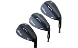 Linksman Golf Gunmetal Golf Wedge Set Mens 52 56 60 Degrees w/ Steel Shafts