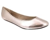 LEATHERETTE ROUND TOE FLAT