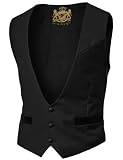 Doublju Mens Suit Separate Vest with 3 Button in 4 Colors