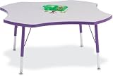 Jonti-Craft 6453JCE112 Kydz Activity Table - Four Leaf - 48 Inches, 15- 24 Inches High - Gray/Navy