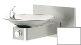 Garden Water Features & Outdoor Fountains item: Haws 1001BP-WHITE White Barrier-Free, Stainless Steel Drinking Fountain with Sculpted Bowl and Back Panel. 1001BP