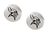 Stainless Steel Minnesota Vikings Logo Stud Earrings - 10.00MM X 10.00MM
