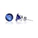 Nickel Free 7mm Round Blue Sapphire Cubic Zirconia .925 Sterling Silver Post Back Stud Earrings