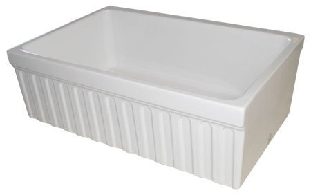 Whitehaus WHQ330 Farmouse Fireclay Sink White