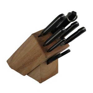 Victorinox 48890 Block Set, 8 Pc., Black POM Handles, Oak Block