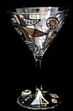Man-O-Man Design - Hand Painted - Martini - 7.5 oz.
