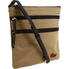 Dooney  &  Bourke Nylon North/south Triple Zippered khaki with Black Trim