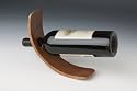 Curved Single Bottle Wood Stand Balances Perfectly