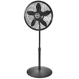 Lasko 1827 18-Inch Adjustable Elegance and Performance Pedestal Fan, Black
