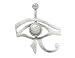 Egyptian Eye Belly Button Shield with Clear Jewel