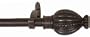 Window Curtain Rod / Drapery Rod 28 Inch - 48 Inch Crown Burg/black