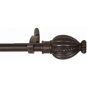 Window Curtain Rod Drapery Rod 28 Inch - 48 Inch Crown Burg black by Backyard Bargain LLC