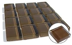 Reflections Glass 1x1" Mosaic Tile Clear Brown Earth