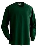 Fruit Of The Loom LABEL FREE 100% Cotton Long Sleeve Tee, Small, Navy