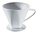 Cilio C105179 Porcelain Coffee Filter/Holder Pour-Over, 6/Large, White