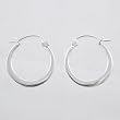 Flat Full Hoop Earrings w/ Hinge Closure in Sterling Silver, 3/4" long (18mm), #9459