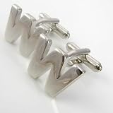 Silver Letter W Initial Cufflinks Cuff links