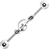 Surgical Steel Music Note Industrial Barbell Earring