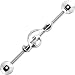 Surgical Steel Music Note Industrial Barbell Earring